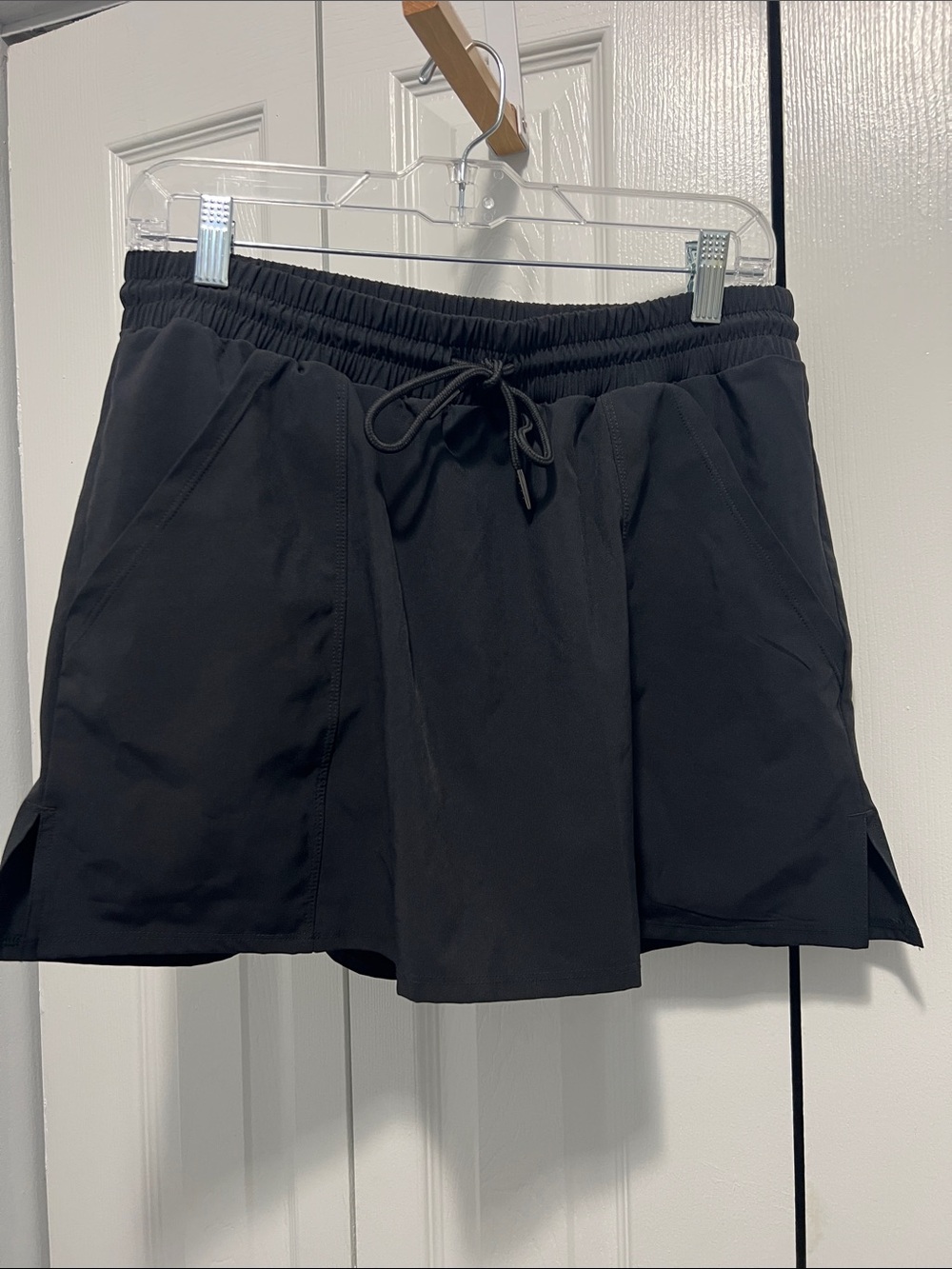 Kona Sol Black Athletic Swim Skort with Drawstring Waist